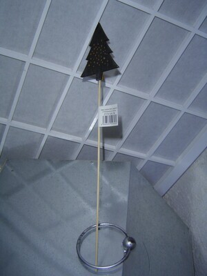 ein Deko Stecker Tannenbaum schwarz am Stab 8x24cm Holz