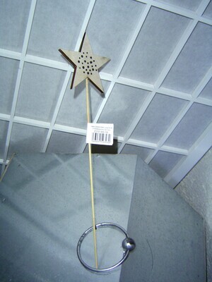 ein Deko Stecker Stern natur am Stab 7,5x24cm Holz