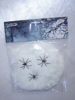 20g Spinnennetz Spinne Spider Kunststoff Deko Halloween Herbst Spinnwebe (1kg-83,50€)
