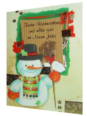 Weihnachtskarte Schneemann Karte zu Weihnachten Grußkarte