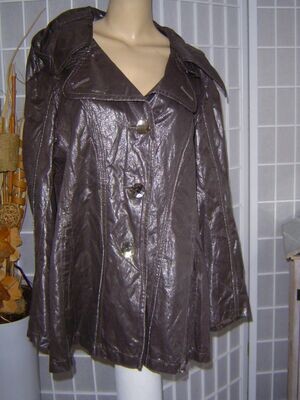 Betty Barclay Damen Jacke Gr. 42, 44 graubraun glänzend dünn