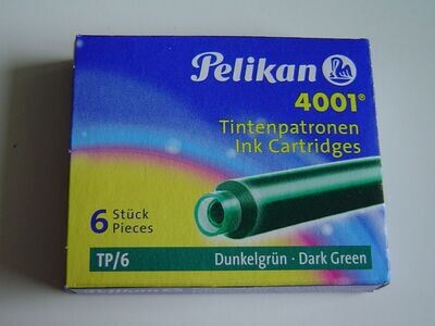 1x Pelikan 4001 - Tintenpatronen Dunkelgrün - Inhalt 6 Stück TP/6