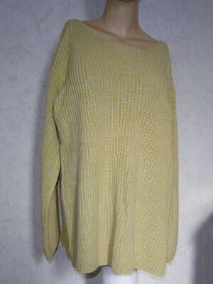 CASSIS Damen Pullover Gr. 44 gelb 100% Baumwolle