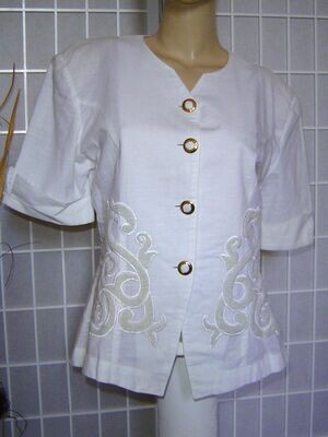 TF Federica collection Damen Bluse Gr. 40 Made in Italy Vintage 80er Jahre Leinen