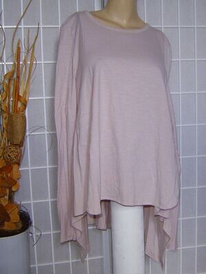 Wendy Trendy Damen Langarmshirt Gr. 42, 44 rosa Shirt Vokuhila Baumwolle