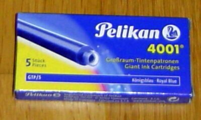 Pelikan 4001 - Großraum Tintenpatronen königsblau - Inhalt 5 Stück