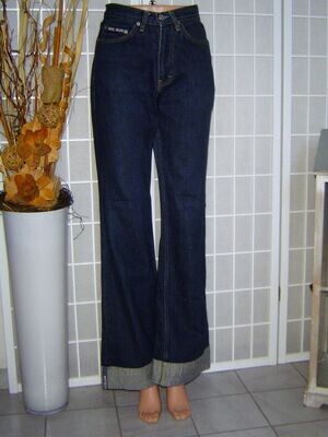 Big Blue Damen Jeans Hose Gr. 40 (W31) blau mit Umschlag Jeanshose