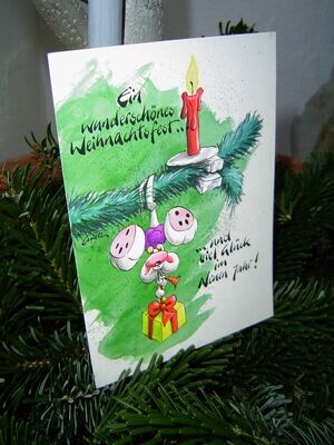 Diddl Postkarte - Weihnachtskarte Nr. 53 - MOND - Vintage unbenutzt