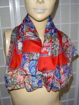 Damen Tuch quadratisch 75 x 75cm floral bunt VINTAGE 80er Jahre Made in Italy