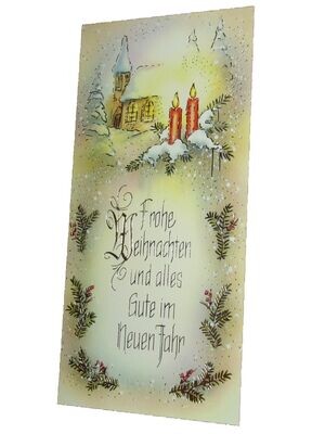 Weihnachtskarte Kirche mit Kerzen Karte zu Weihnachten Grußkarte