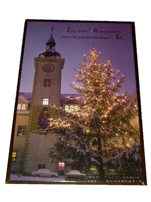 Weihnachtskarte Foto Kirche mit Tanne Karte zu Weihnachten Grußkarte