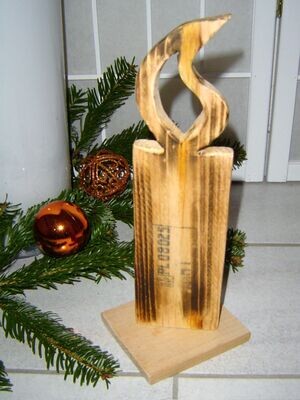 FaSaGo Holzkerze 28,5cm Dekoration Weihnachten Holz Kerze Handarbeit