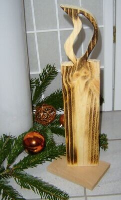 FaSaGo Holzkerze 39cm Dekoration Weihnachten Holz Kerze Handarbeit