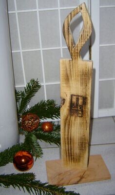 FaSaGo Holzkerze 44,5cm Dekoration Weihnachten Holz Kerze Handarbeit