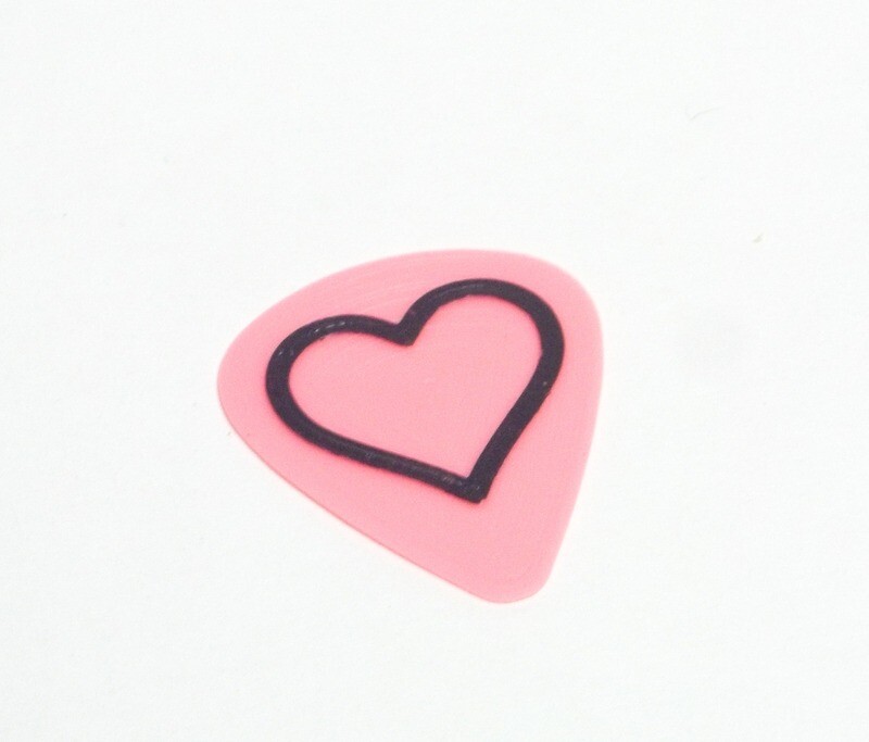 Breast Cancer Awareness Heart Guitar Pick 10 Pack