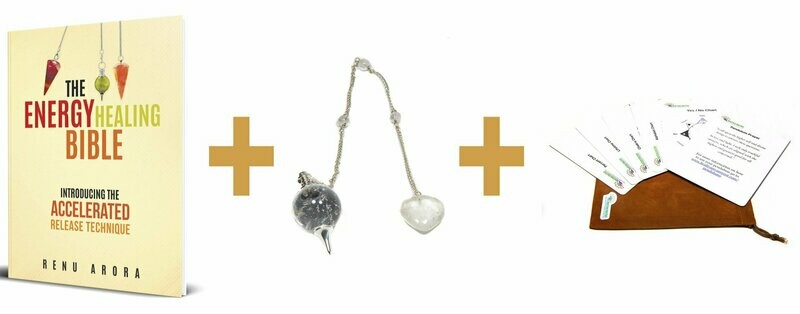 Book + Pendulum (Clear Quartz Crystal) + Pendulum Kit Bundle