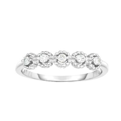14K Gold .08ct Diamond Round Shape Stackable Ring 14K Gold .08ct Diamond Round Shape Stackable Ring