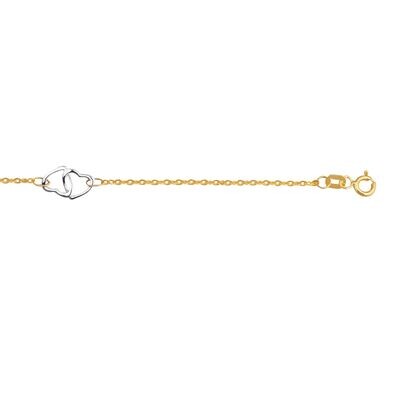 14K Two-tone Gold Interlocking Heart Anklet 14K Two-tone Gold Interlocking Heart Anklet