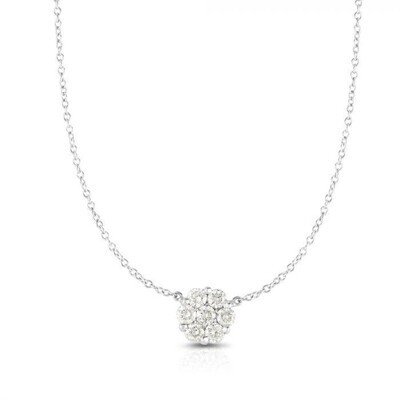 14K Gold .50ct Diamond Cluster Necklace