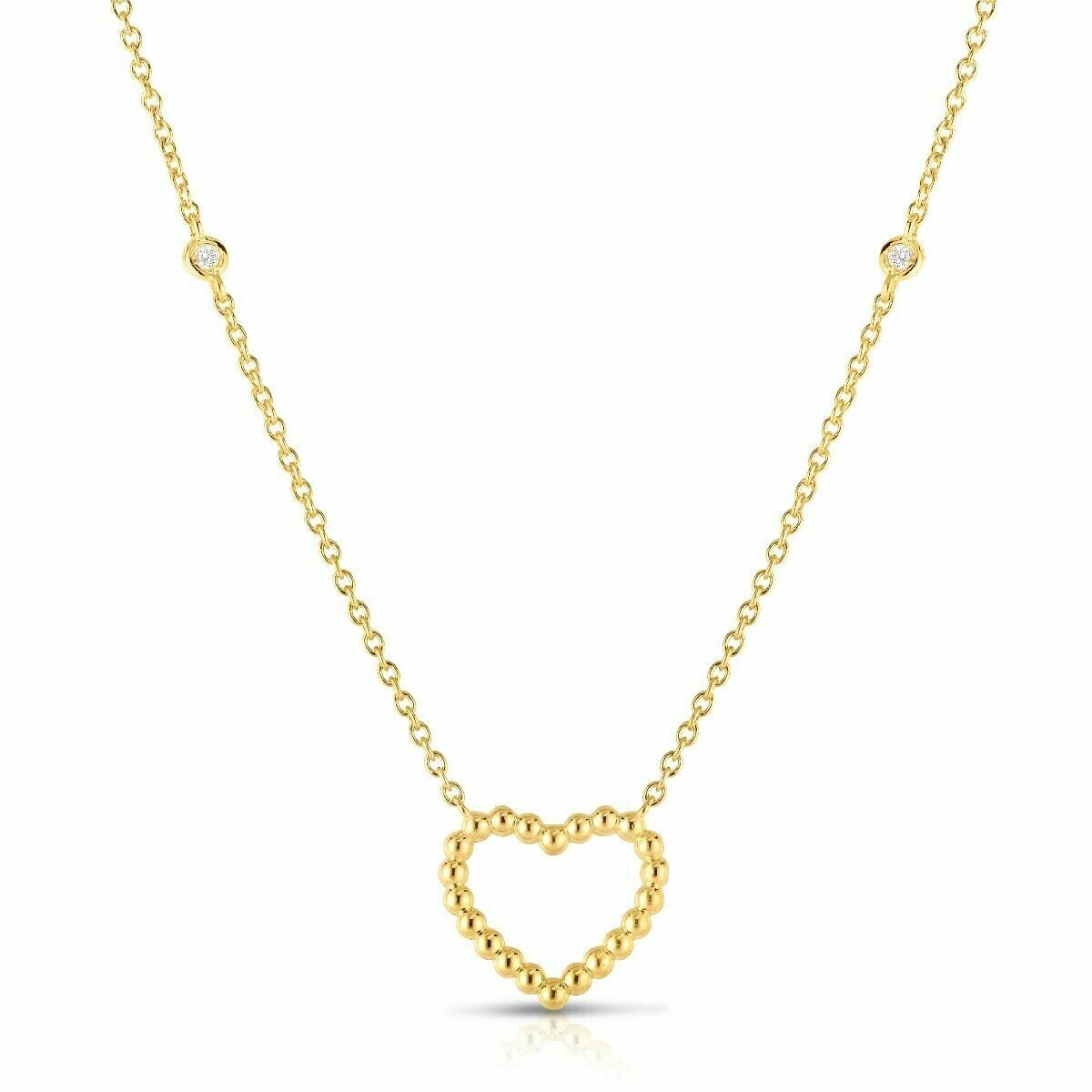 14K Gold Popcorn Heart Necklace