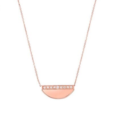 14K Gold Half Moon Diamond Necklace-Rose Gold (-$25.00) 14K Gold Half Moon Diamond Necklace-Rose Gold (-$25.00)