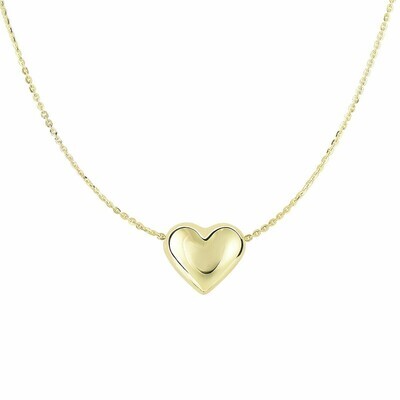 14K Gold Puffed Heart Necklace
