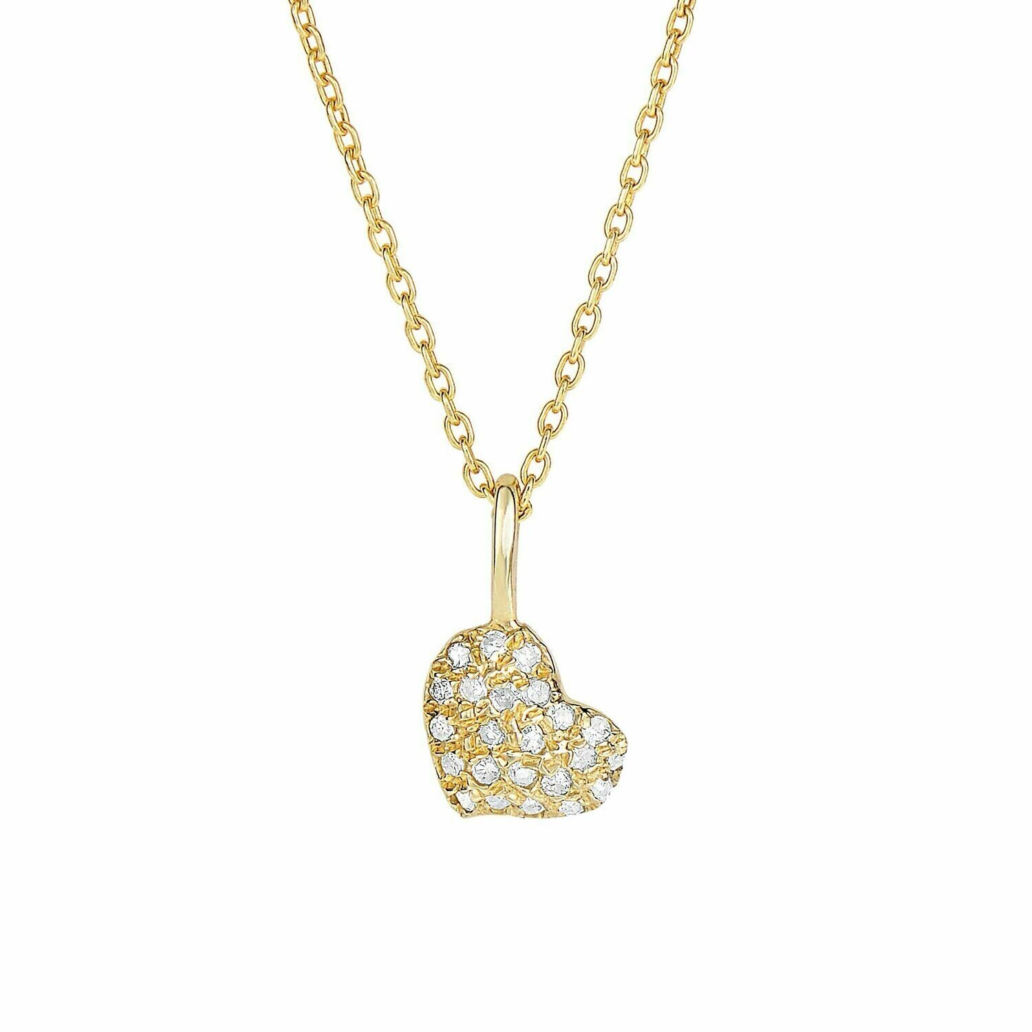 14k Gold & Diamond Mini Heart Pendant