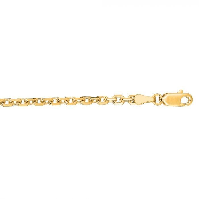 14K Gold 3.1mm Diamond Cut Cable Chain - Yellow Gold
