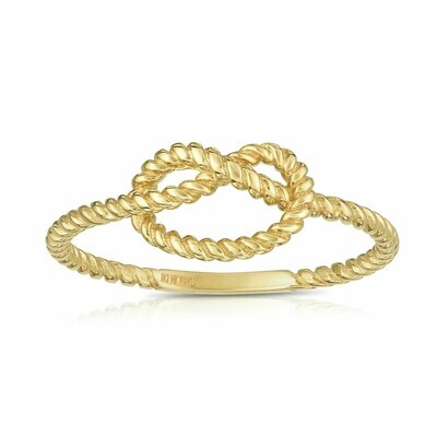 14K Gold Rope Love Knot Ring