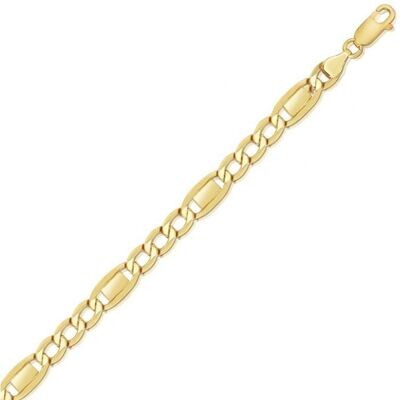 14K Gold 6.4mm Figaro Bar Link Chain