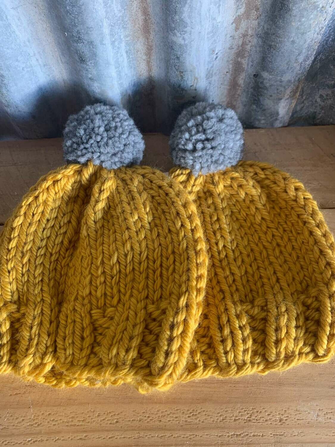 mustard baby beanie
