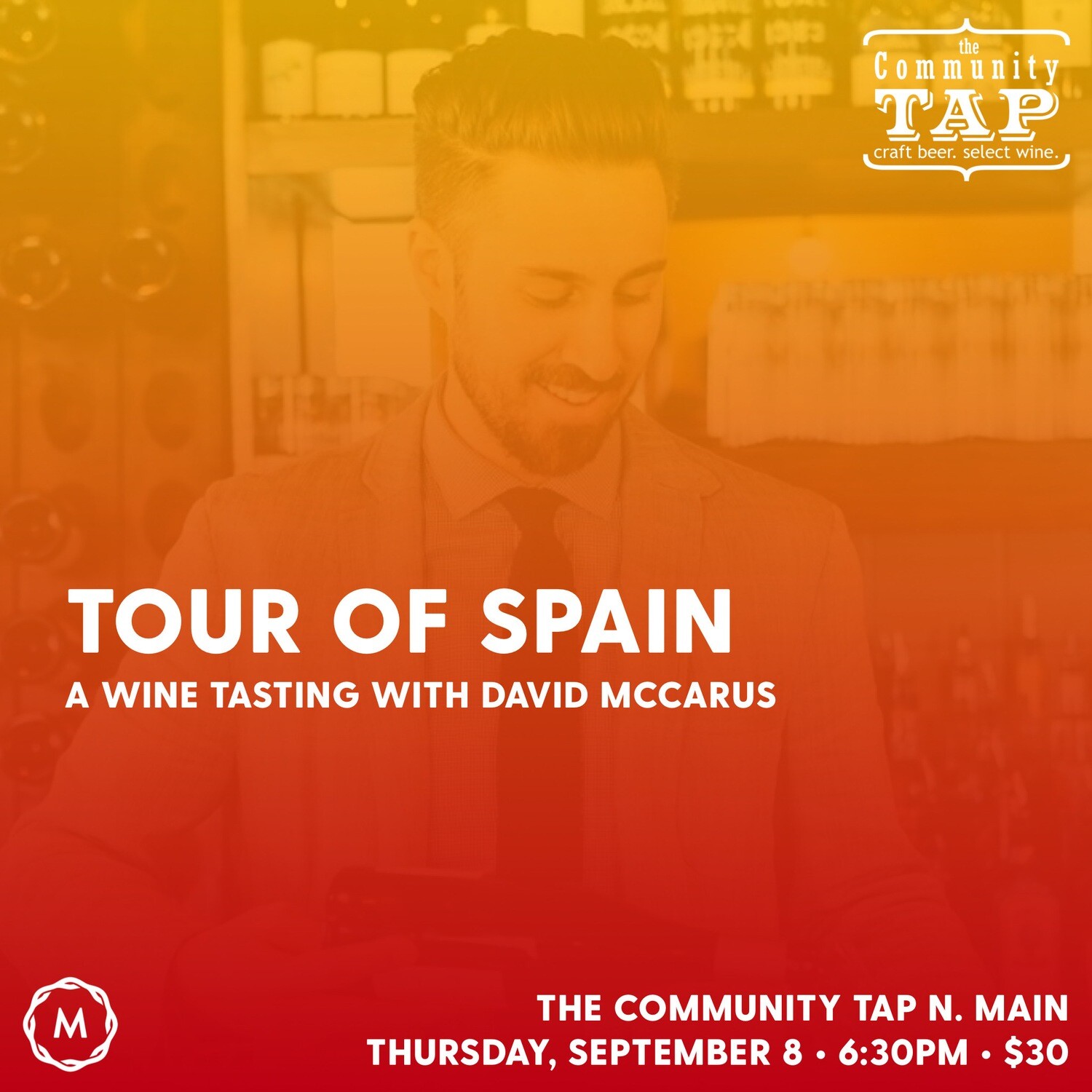 WINE TASTING: Spanish Wines with David McCarus (9/8/22)