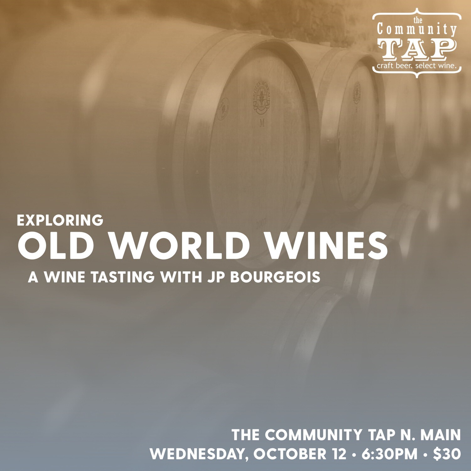WINE TASTING: Old World wines with JP Bourgeois (10/26)