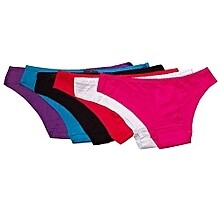 Lot de 6 culotte sans trace coton multicolores