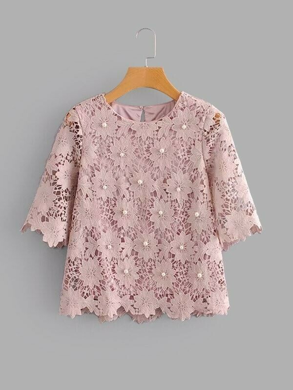 Dusty Pink Laser Cut Top