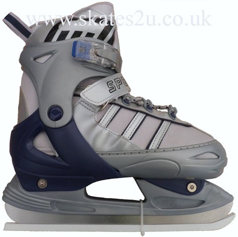 SuperSpeed Kids Adjustable Ice Skates - Blue/Silver