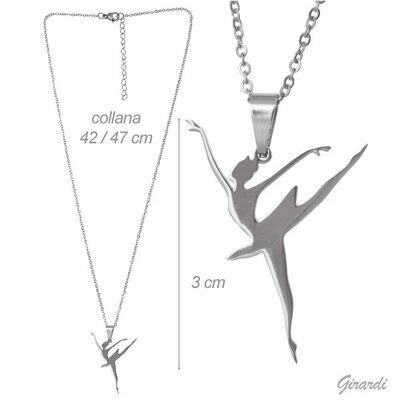 Halskette mit Ballerina aus Edelstahl 316l