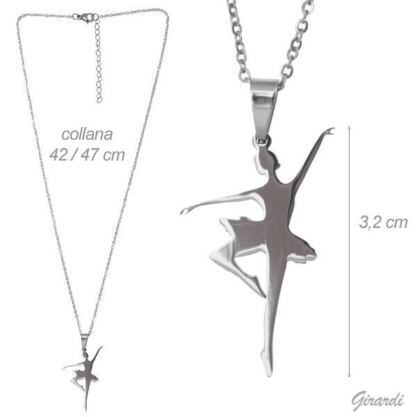 Halskette mit Ballerina aus Edelstahl 316l Halskette mit Ballerina aus Edelstahl 316l