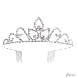 Strass-Tiara Krone Metall Haarreif von Girardi 25002