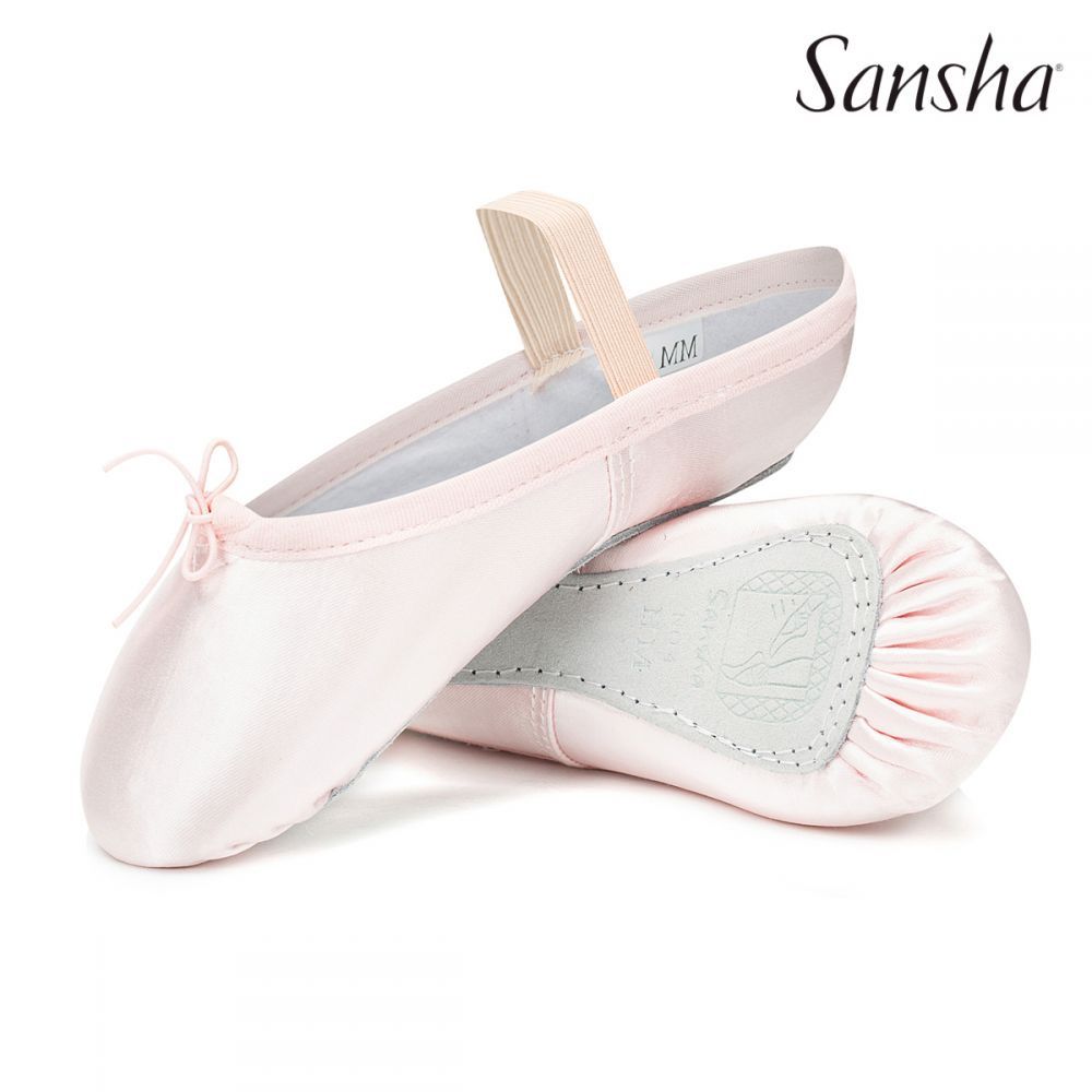 Sansha S4s Tutu Satin BALLETT Schläppchen mit ganze Sohle Ballet shoes