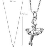 Strass-Ballerina Metallkette Halskette B32336 Strass-Ballerina Metallkette Halskette B32336