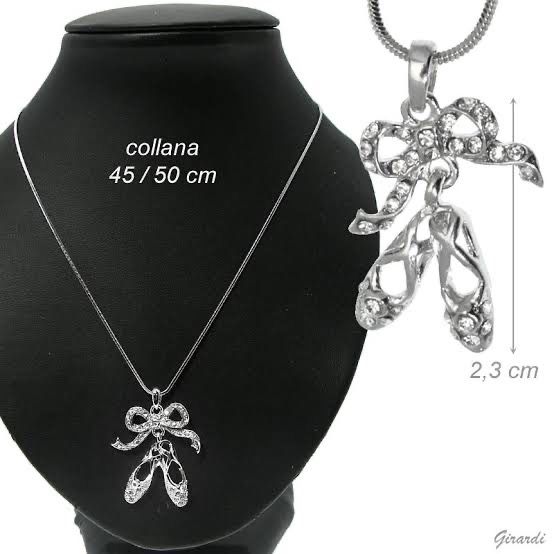 Strass-Ballerina Metallkette Halskette F320021 Strass-Ballerina Metallkette Halskette F320021