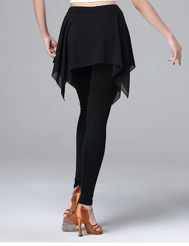 Damentanzhose Leggins mit Asymmetrischen Chiffonrock Damentanzhose Leggins mit Asymmetrischen Chiffonrock