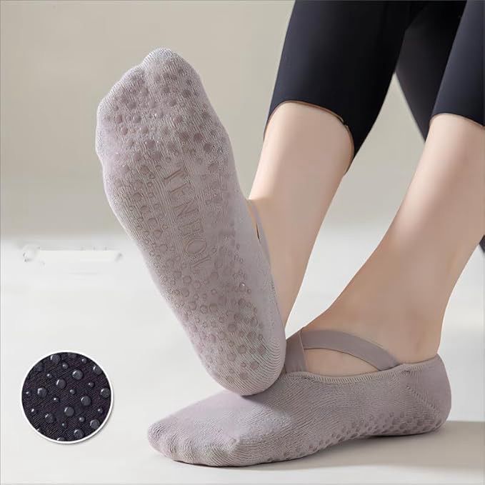 Socken rutschfeste für Damen Typ 1 für Yoga Pilates Ballett Fitness Barfuß-Training Dance Trampolin