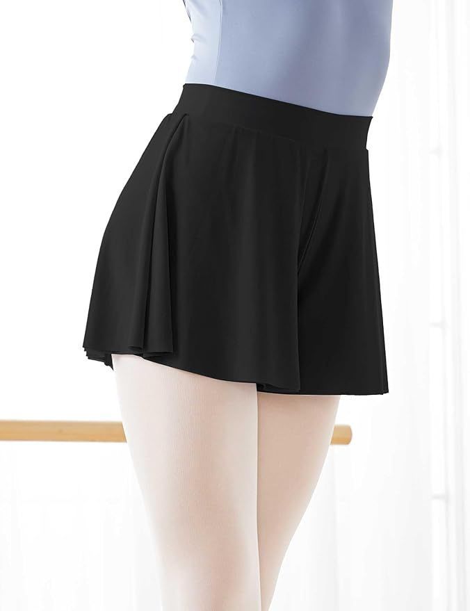 Damen-Shortsrock Romy für Tanzen, Yoga, Gymnastik, Ballett Daydance, Größe: XS, Farbe: Schwarz