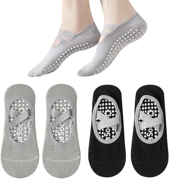Socken rutschfeste für Damen für Yoga Typ3 Pilates Ballett Fitness Barfuß-Training Dance Trampolin