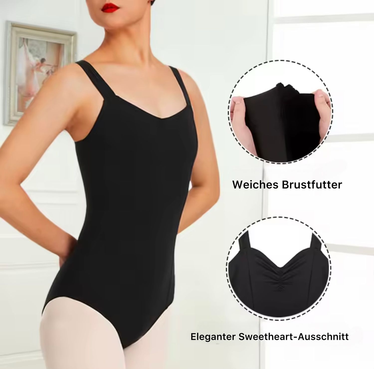Trikot mit Spaghettiträgern Marun Dancecode
