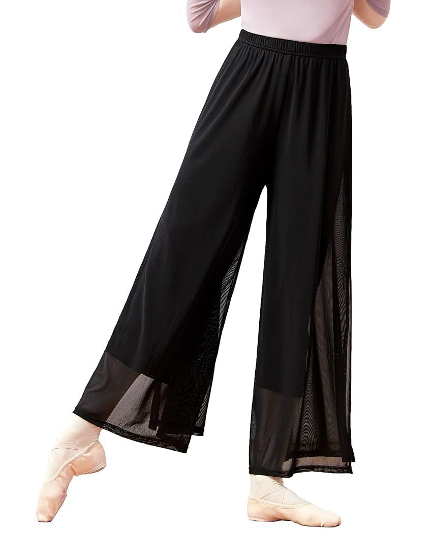 Damentanzhose Effys Leggins mit Asymmetrischen Chiffonrock