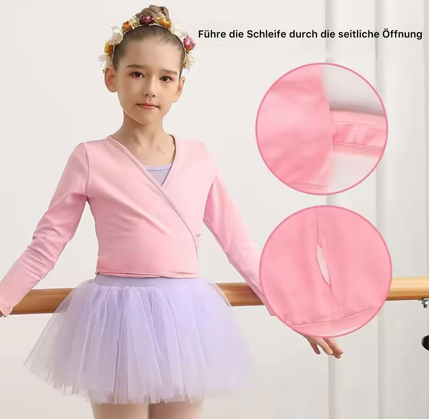 Serena Kinder Wickeljacke Dancecode, Farbe: Pink, Größe: 4-6