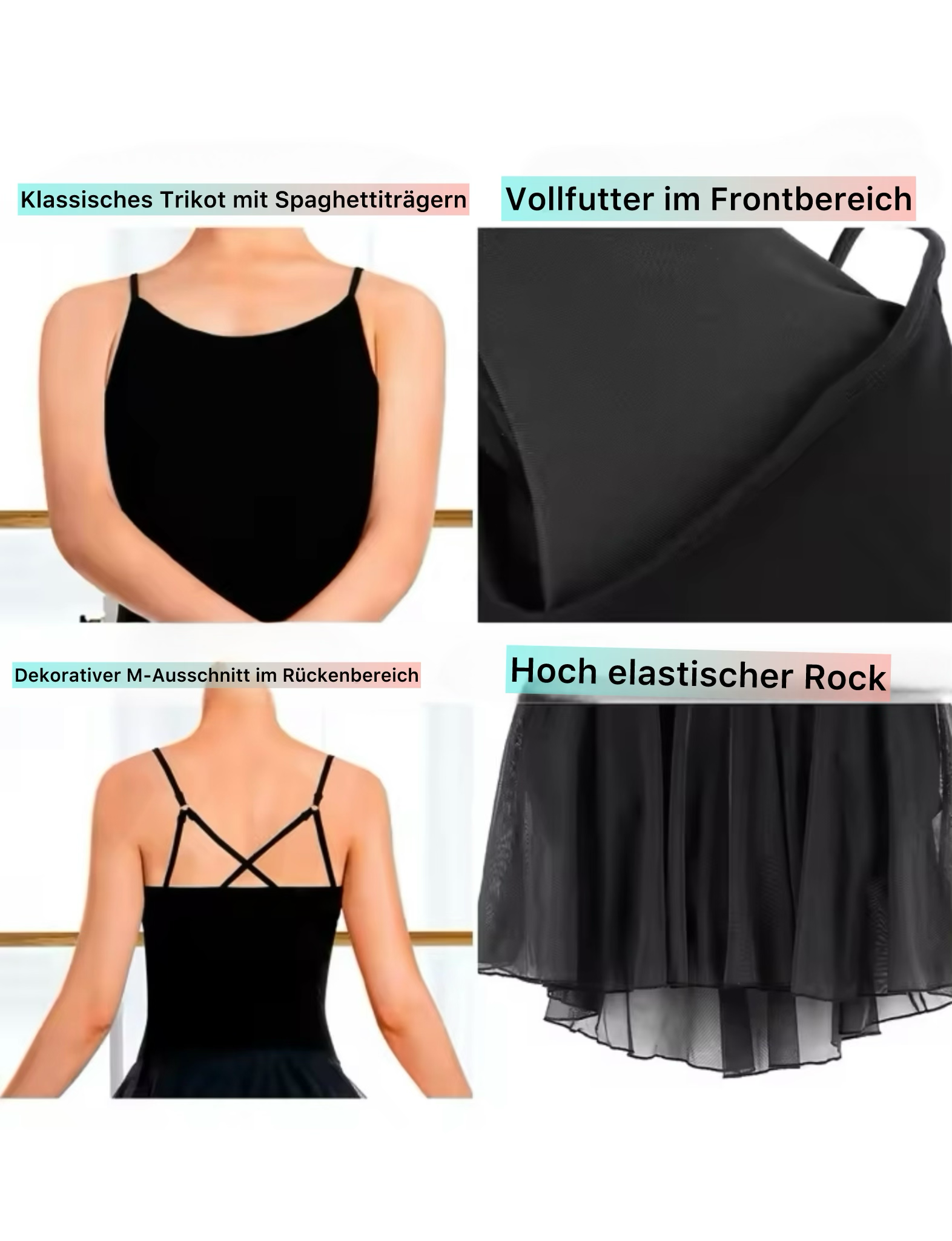 Trikot Grace mit Spaghettiträgern Dancecode